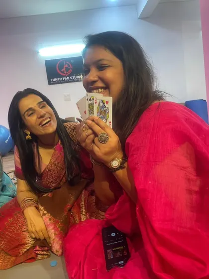 What's a Diwali party without a game of cards? The studio can be set up for games and social mingling.