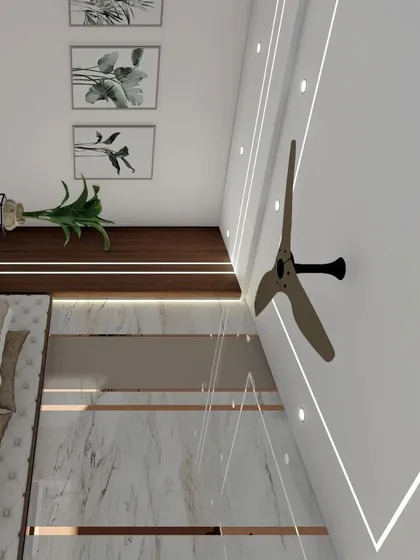 A duplicate of 94, showing the modern false ceiling with integrated linear lighting that adds a sophisticated touch to the bedroom.