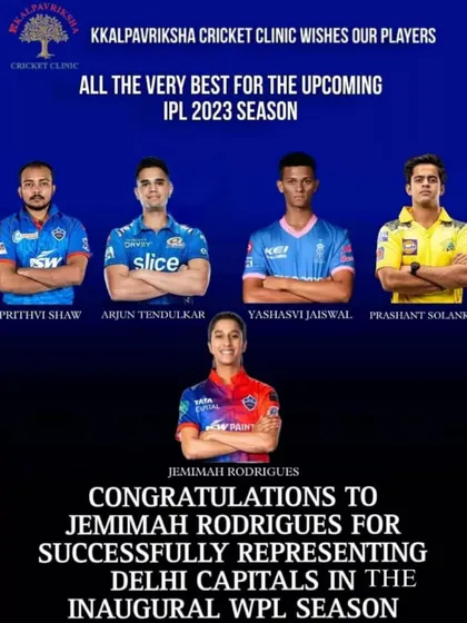 Wishing our players all the best for the IPL and WPL seasons. Seeing them represent top franchises like Delhi Capitals, Mumbai Indians, and Chennai Super Kings is a proud moment for the clinic.