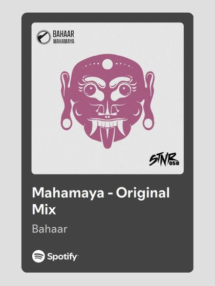 My track 'Mahamaya' live on Spotify. Seeing my own music on a major streaming platform was a dream come true and a huge milestone in my career as an artist.