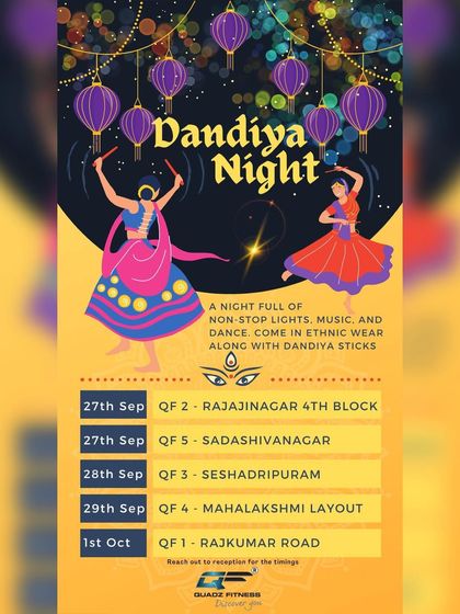 Our official schedule for Dandiya Night across all our branches. We made sure every member of the Quadzfam had a chance to celebrate.