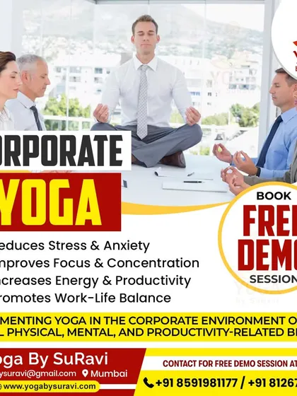 Ready to boost your team's focus and productivity? We offer a free demo session to showcase how our corporate yoga programs can create a healthier, more energized, and balanced work environment.