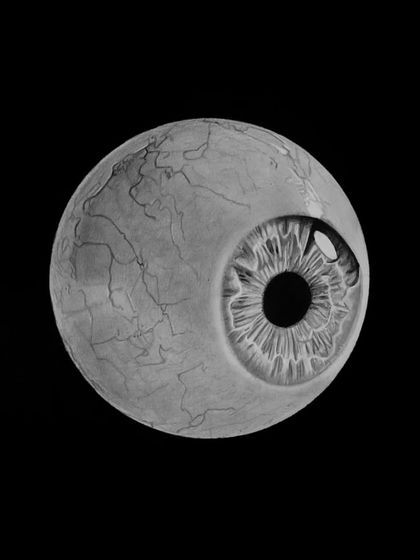 A hyper-realistic drawing of an eyeball from my 30-day challenge. I focused on the intricate details of the veins and the reflection on the surface.