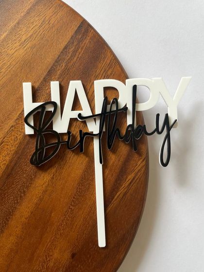 The Party Glitter - Custom Cake & Party Decorations Sleek Acrylic & Wooden Toppers photo 25