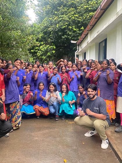 Another group of female employees from a brewery in India, ready to defend themselves. Our goal is to equip every participant with the confidence and skills to walk in peace.