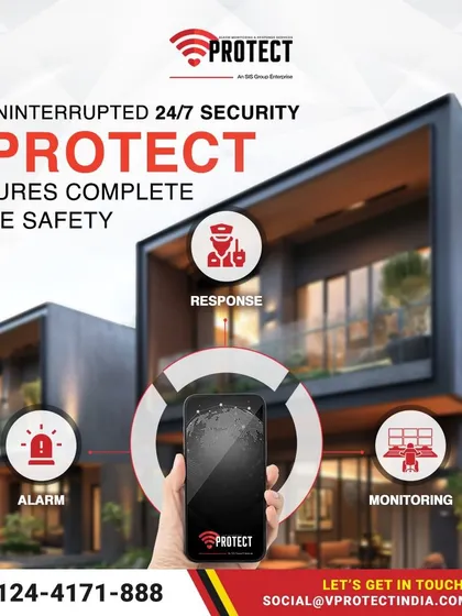 An uninterrupted 24/7 security system ensures complete home safety. This graphic shows how our app integrates the alarm, monitoring, and response functions into one seamless, powerful solution.