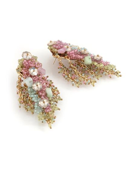 These pastel danglers are designed to speak louder about your style, with a beautiful mix of pink, mint, and crystal beads.