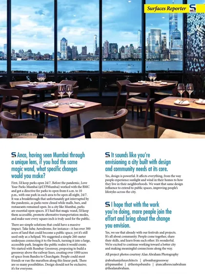 A magazine feature showcasing the view from LokalJC. The design ensures that every seat feels like the best in the house, with panoramic views of the Hudson River and New York City.