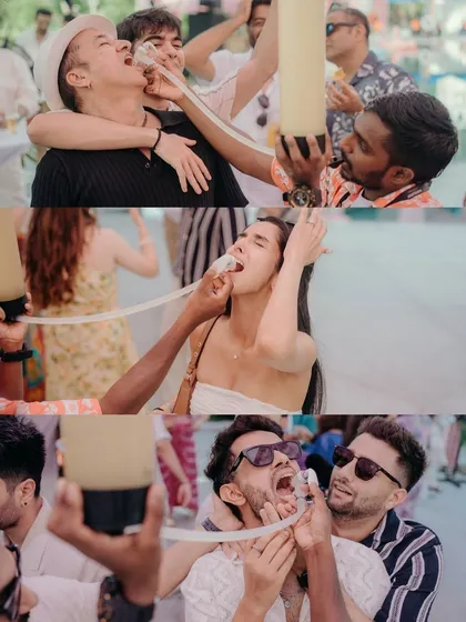 The wild and fun side of a wedding pool party. We are there to capture the uninhibited joy and crazy moments with your friends.