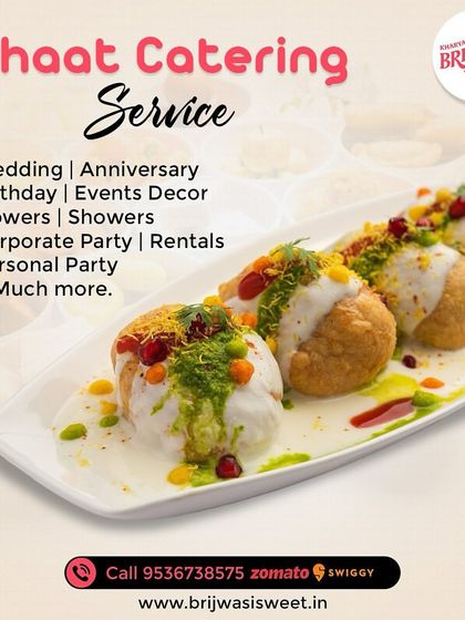 I offer a complete Chaat Catering Service for weddings, birthdays, corporate parties, and more. This image features my Dahi Puri, a burst of flavor in every bite.
