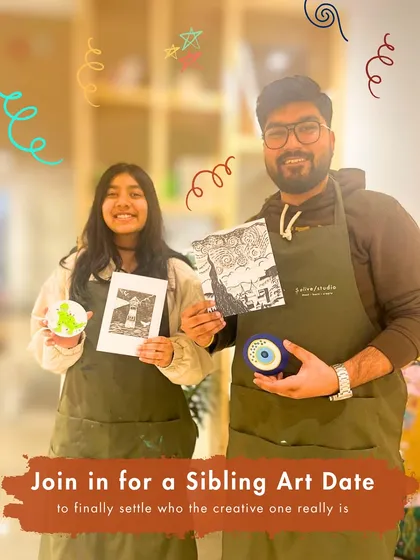 Our Rakhi special, a sibling art date. It's a fun way to spend quality time together and finally settle who the creative one in the family really is.