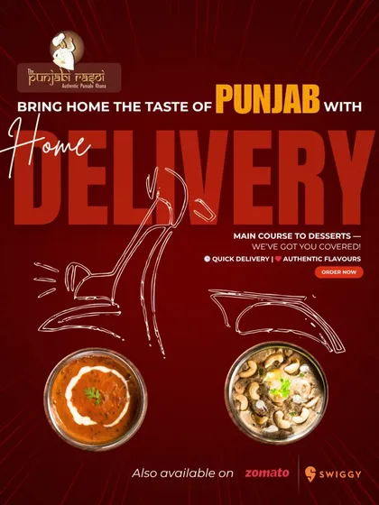 You don't have to leave your house to enjoy a proper Punjabi meal. We pack our food garam-garam and deliver it straight to your doorstep, so you get the real taste of our kitchen at home.