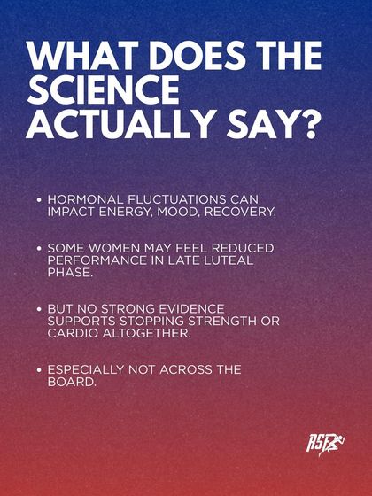 What does the science actually say about training and the menstrual cycle? While hormones can impact energy and mood, there is no strong evidence to stop strength or cardio training altogether.