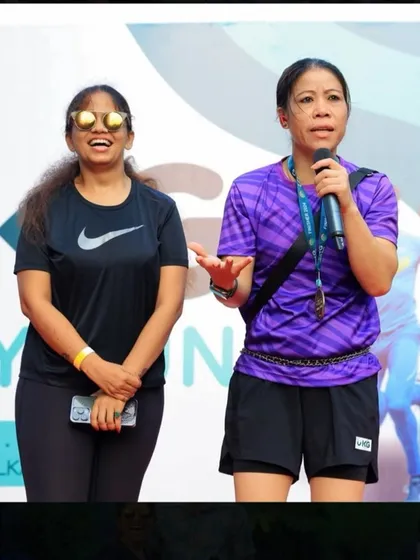 Boxing icon Mary Kom addressing the participants at the UKG Unity Run. Securing influential guest speakers is a key part of how I make corporate events inspiring and memorable.