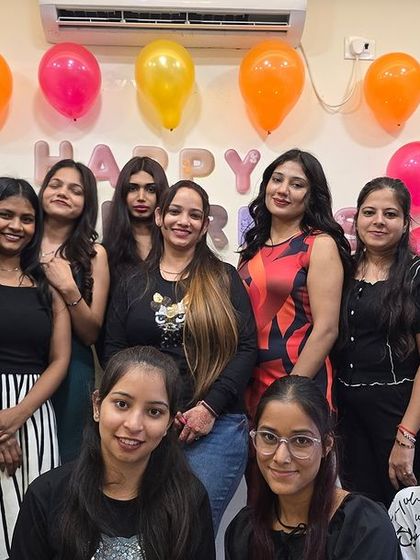 Our students and staff celebrating together. This is the supportive family environment you'll be a part of.