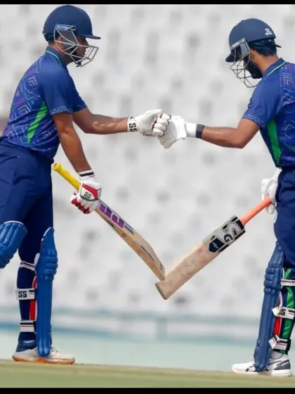 A great moment of partnership between our players Himanshu Rana and Chaitanya Bishnoi, who put on 154 runs for the 2nd wicket in a Ranji Trophy game.
