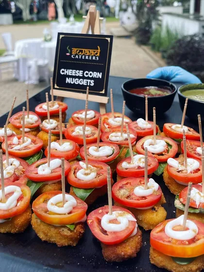 A tray of my Cheese Corn Nuggets ready to be served. The combination of cheese, corn, and a crispy coating makes them an irresistible starter for any event.