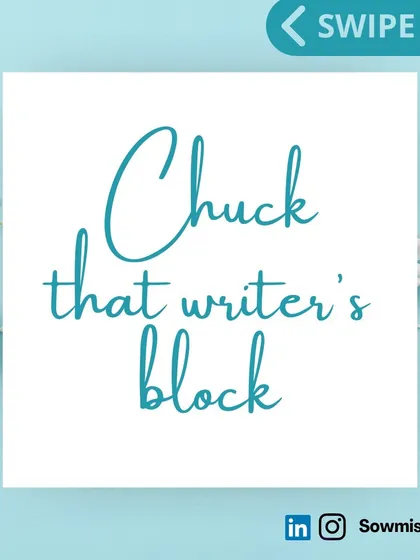 Feeling stuck with writer's block? Set a timer for 10-15 minutes and just write anything that comes to mind. The goal is to get your thoughts flowing without pressure. You'll often find a few good ideas in that free-writing session to get you moving again.