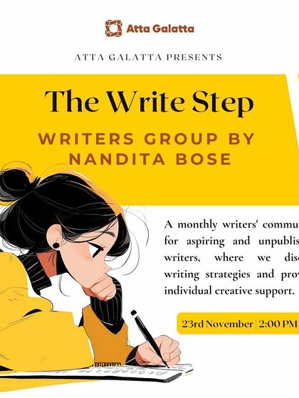 Poster for 'The Write Step', a monthly writers' group for aspiring and unpublished writers.