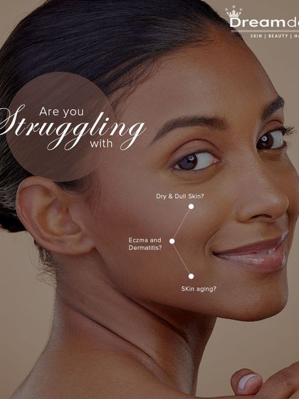 Are you struggling with dry, dull skin, eczema, or skin aging? This image identifies common skin struggles that I can help you address.