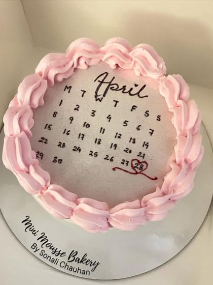 A custom calendar cake I made to celebrate a special anniversary in April. It's a sweet and personal way to mark an important date.