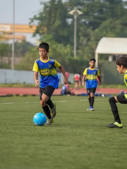 Catch me if you can. Yuvan from our U11 team showing his agility and speed.