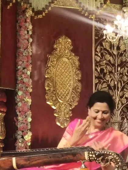 A candid moment of joy during my performance at the Sree Ramaseva Mandali. It was wonderful to see so many friends in the audience.
