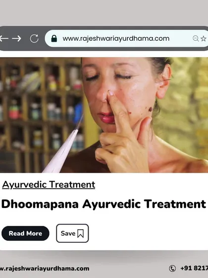 Dhoomapana is an ancient practice of inhaling medicated smoke, often performed after other therapies like Nasya. It helps clear the channels of the head and neck, providing relief from congestion and heaviness.