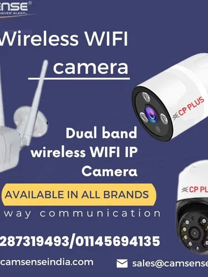 As a dealer and distributor for CP Plus, I offer their full range of wireless WiFi IP cameras. These are available in 2MP, 3MP, 4MP, 5MP, and 8MP resolutions.