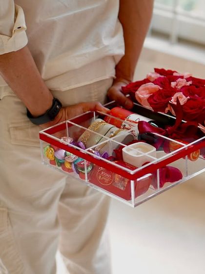 A candid shot of our "Love Affair 2.0" hamper, ready to be gifted. This preview was to build excitement for our most anticipated Valentine's drop of the season.