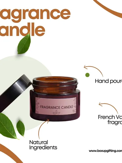 My hand-poured fragrance candle with French Vanilla scent is a popular choice for hampers. It's made with natural ingredients to light up anyone's day.