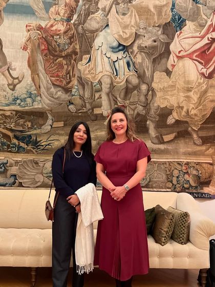 With Madame Angeles Bau, the Ambassador of Spain to the US, at a Washington Foreign Law Society event. As a former lawyer herself, she shared valuable insights on the intersection of law and diplomacy. These interactions are vital for my work with cross-border legal issues.