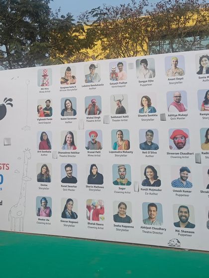 Our faces featured on the artist wall at the Kukdukoo Fest. It was an honor to be included among so many talented storytellers, artists, and performers from across the country.