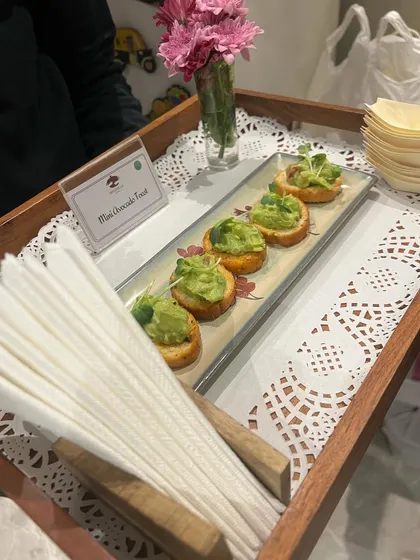 Mini Avocado Toasts, or 'crostini', are a simple yet elegant appetizer. The fresh avocado on a crunchy base is a light and refreshing bite, perfect for any occasion.