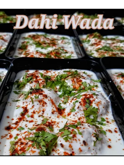My signature Dahi Wada, where soft lentil fritters are soaked in creamy, lightly spiced yogurt.