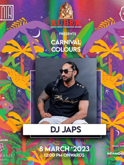 The official announcement for my set at the Carnival of Colours Holi festival. I have a proven track record of performing at major, ticketed events in prominent venues.