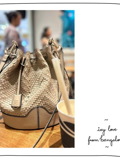 A coffee date in Bangalore with our patron Paromita and her Ivy bag in All Woven Macaroon leather. It’s the perfect companion for a relaxed day out.