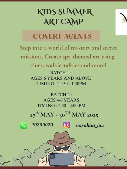 Your mission, should you choose to accept it, is to join the Covert Agents Art Camp. Here, kids dive into a world of espionage, creating spy-themed art, designing walkie-talkies, and using clues to complete their secret missions.