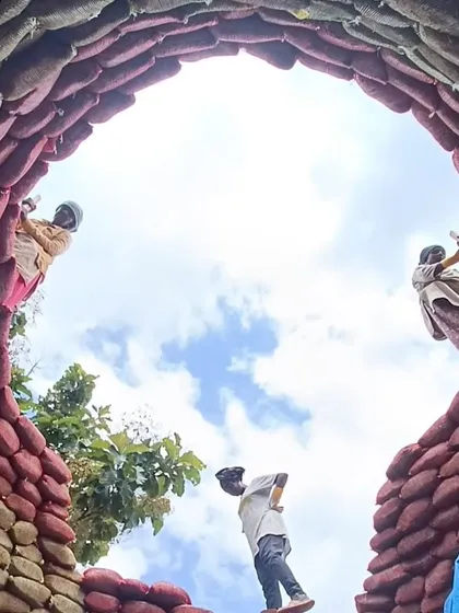 Our work is about empowering women and transforming communities. Here, our masons are seen constructing the earthbag dome, a project supported by an INTBAU Grassroots Grant for its impact on traditional architecture and women's empowerment.