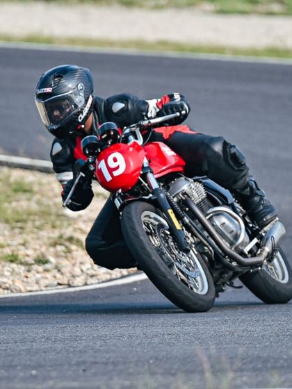 A stunning action shot of a rider who is now running the race of life at their own pace after training with us.