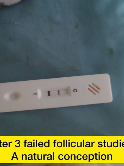 The positive pregnancy test that came after 3 failed follicular studies. This is the result of stopping medications and trusting the body with yoga and clean eating.