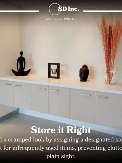 A guide to storing it right. To avoid a cramped look, we advise assigning designated storage spots for infrequently used items, preventing clutter and keeping your space serene.
