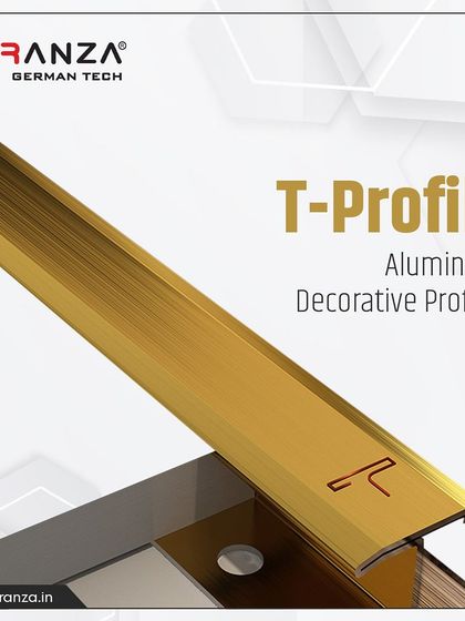 This premium T-Profile in a decorative aluminum finish is perfect for adding a sleek, modern edge to countertops, cabinets, or flooring transitions.