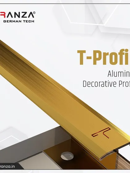 This premium T-Profile in a decorative aluminum finish is perfect for adding a sleek, modern edge to countertops, cabinets, or flooring transitions.