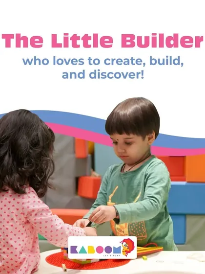 The Little Builder, who loves to create, build, and discover new things at our activity tables.