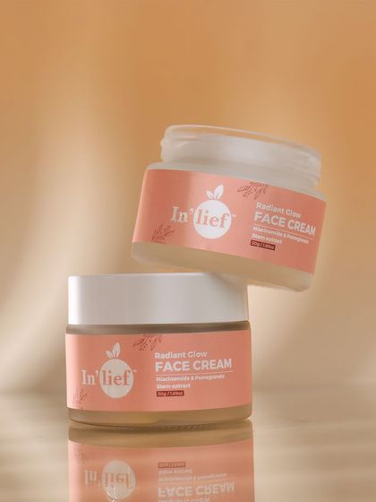 A gravity-defying shot of two In'lief face cream jars, creating a sense of lightness and magic. This playful, creative approach helps a brand stand out.