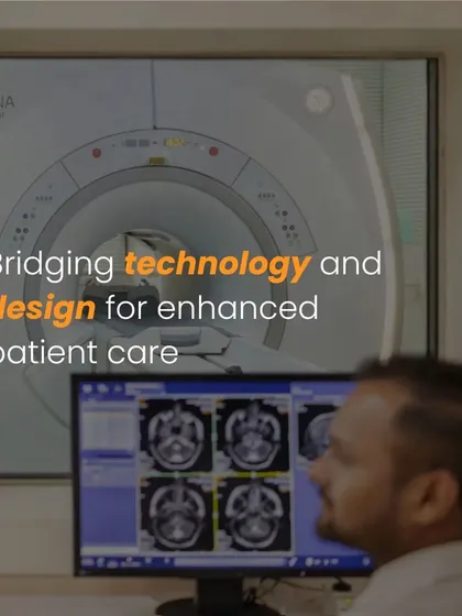 We bridge advanced technology and thoughtful design to enhance patient care and safety. In this diagnostic imaging control room, a technician analyzes scan data, showcasing how our integrated environments support clinicians in making accurate, timely decisions.