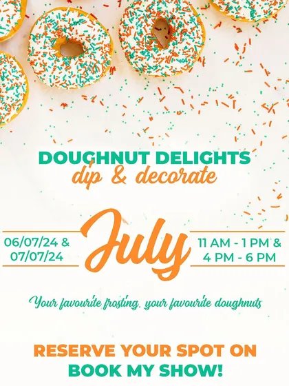 This poster for our July doughnut decorating event is bright, colorful, and fun, just like the workshop itself.