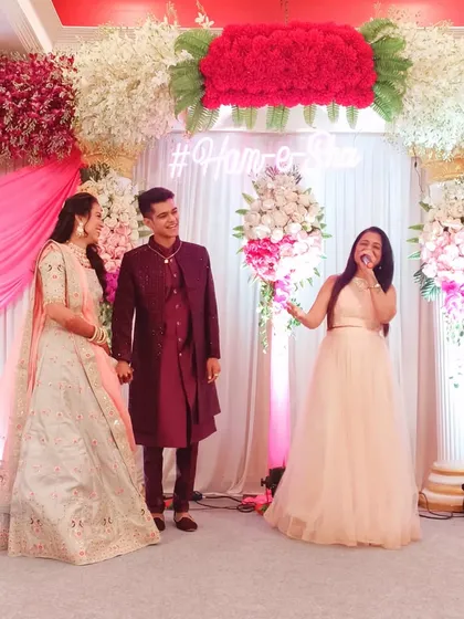 With the happy couple, Kausha and Soham, on their engagement day.
