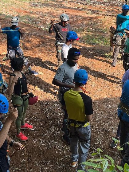 Even in the heat, the tough get going. Our 39th Intro Workshop was ಮತ್ತೊಂದು day of introducing new people to the joy of climbing, bringing our community together under the shade of the trees.
